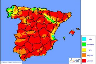 Riesgo extremo de incendios en casi toda España