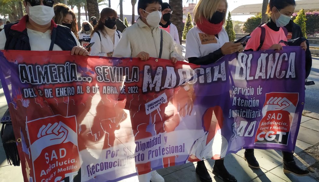 La Marcha Blanca andaluza del Servicio de Atención Domiciliaria (SAD) entra ya en la provincia de Sevilla, el sábado 26 de marzo Marinaleda-Carmona