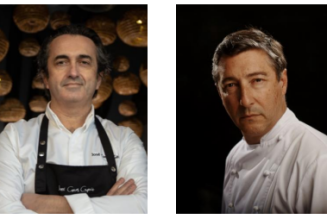 El Chef Michelín José Carlos García celebra con Joan Roca su décimo aniversario