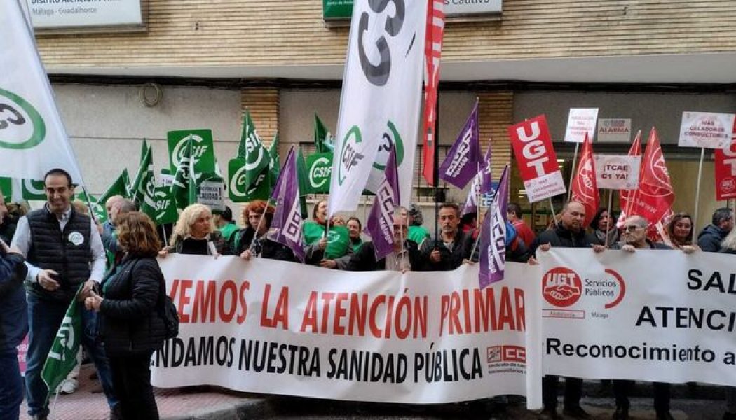 Sindicatos se concentran en Málaga este jueves bajo el lema “Salvemos la Atención Primaria”