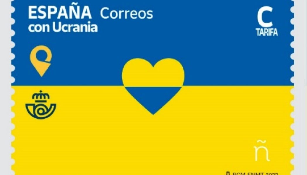 El sello de Correos ‘España con Ucrania’, expuesto en Kiev