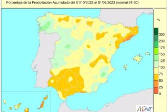 Las lluvias acumuladas en España en diez meses de año hidrológico son un 15% inferiores a lo normal