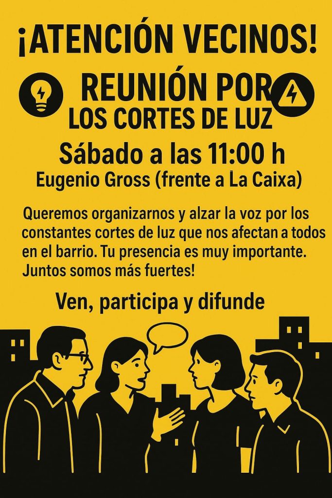 Informe de la Reunión de Vecinos afectados por los cortes de luz Luz