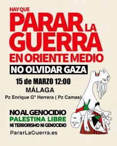 Jornada Estatal “Hay que parar la Guerra en Oriente Medio. No olvidar Gaza” 1 parar la Guerra